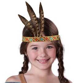 BLUE GARLIC Feather Headdress | Native American Indian Inspired costume boys girls