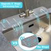 5°slope kitchen sink splash guard-gray silicone faucet mat handle drip