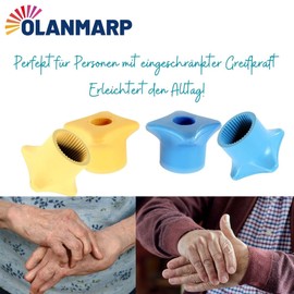 Olanmarp Revolutionary Bottle Opener - Plastic Screw Cap Opener for Seniors & People with Limited Hand Function - Bottle Opener - Simple, Safe (Blue Pack of 3)