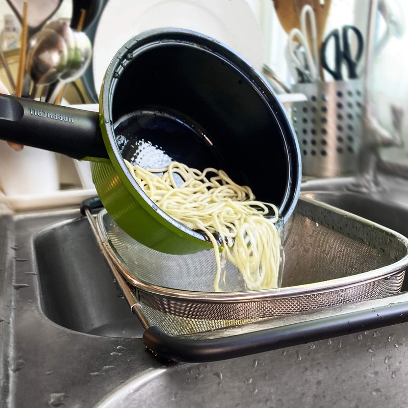 Makerstep Over the Sink Colander Strainer Basket Stainless Steel, For