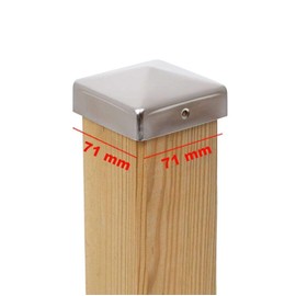 6 x Pyramid Post Caps 71 x 71 mm Stainless Steel