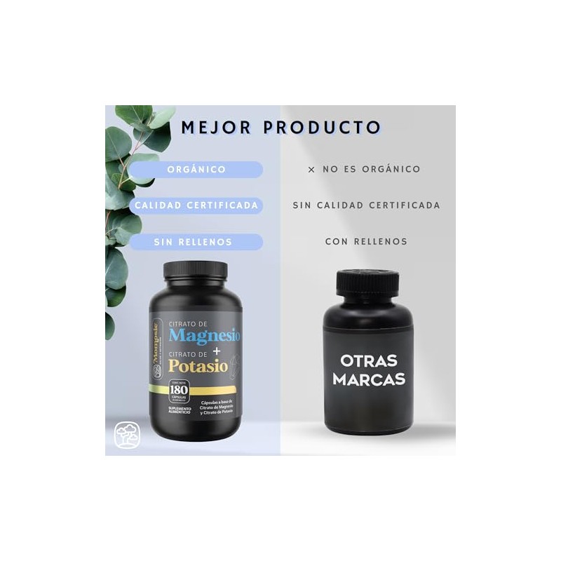 Citrato de Magnesio Citrato de Potasio Momosie Cápsulas sin rellenos