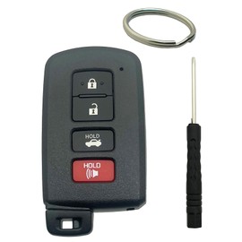 Key Fob Shell Case Replacement Fits for Toyota Avalon Camry Corolla RAV4 Highlander Sequoia 2011 2012 2013 2014 2015 2016 2017 2018 2019 4 Buttons Car Keyless Entry Remote Control Key Fob Cover (1)