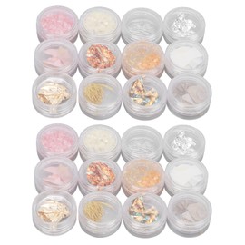 Nail Foil, Nail Art Foil Flakes con 2 Cajas, Gold Silver Nail Foil, DIY Nail Stone con Forma única, Nail Foil Paillette para Decoración de Uñas