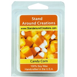 100% All Natural Soy Wax Melt Tart - Candy Corn: A Warm Vanilla Candy with top Notes of Butter with a Slight Down of Almond. - 3oz - Naturally Strong Scented.