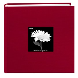 Fabric Frame Cover Photo Album 200 Pockets Hold 4x6 Photos, Apple Red