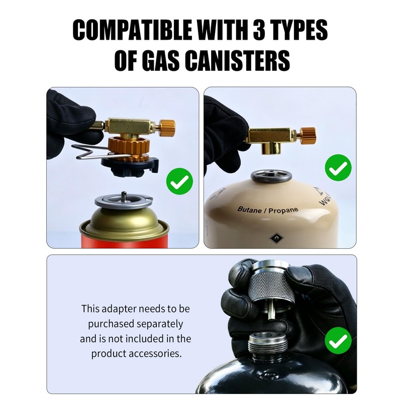 CAFELITE Backpacking Stove, 15000 BTU Windproof Camp Burner, 39.4" Hose