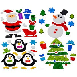 (2 Pack) Christmas Window Stickers, 4 Sheets, Christmas Gel Clings