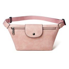 OPAGE Belt Bag for Women,Leather Fanny Pack for Women Men Crossbody Waist Packs Everywhere Chest Bag with Adjustable Strap for Running