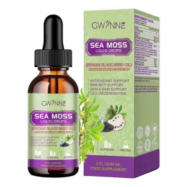 Gwynne Gotas Líquidas De Musgo Marino 5000mg 60ml - Irish Sea Moss Black Seed,suplemento Multimineral De Musgo Marino Apoyo Antioxidante, Inmunitario, Salud Intestinal