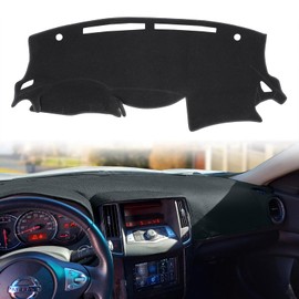 HanLanKa Dashboard Cover Dash Cover Mat Pad Custom Fit for 2009 2010 2011 2012 2013 2014 2015 Nissan Maxima with Cutout for Sensors (Black)
