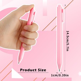 Mabor 12Pcs Retractable Gel Pens, Cute Pink Smooth Black Ink Gel Pens Fine Point Pens for Women 0.5mm Point Black Ink Rollerball Pens for Office School Home Supplies