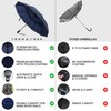 TERRATREK Windproof Umbrella: Strong Fibreglass, Compact Auto Open/Close, Premium Teflon