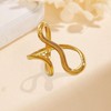 Mrltau Gold Waterproof Asymmetric Ring, Thick Chunky Women's Gold Ring