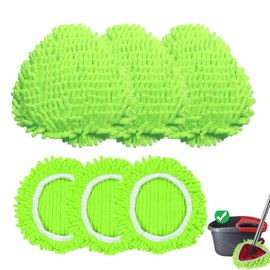 6 Pack Reusable Microfiber Mop Pads Compatible with O-Cedar EasyWring Triangle Mop,Elastic Mop Head Replacement for Deep Clean,Machine Washable Mop Refills