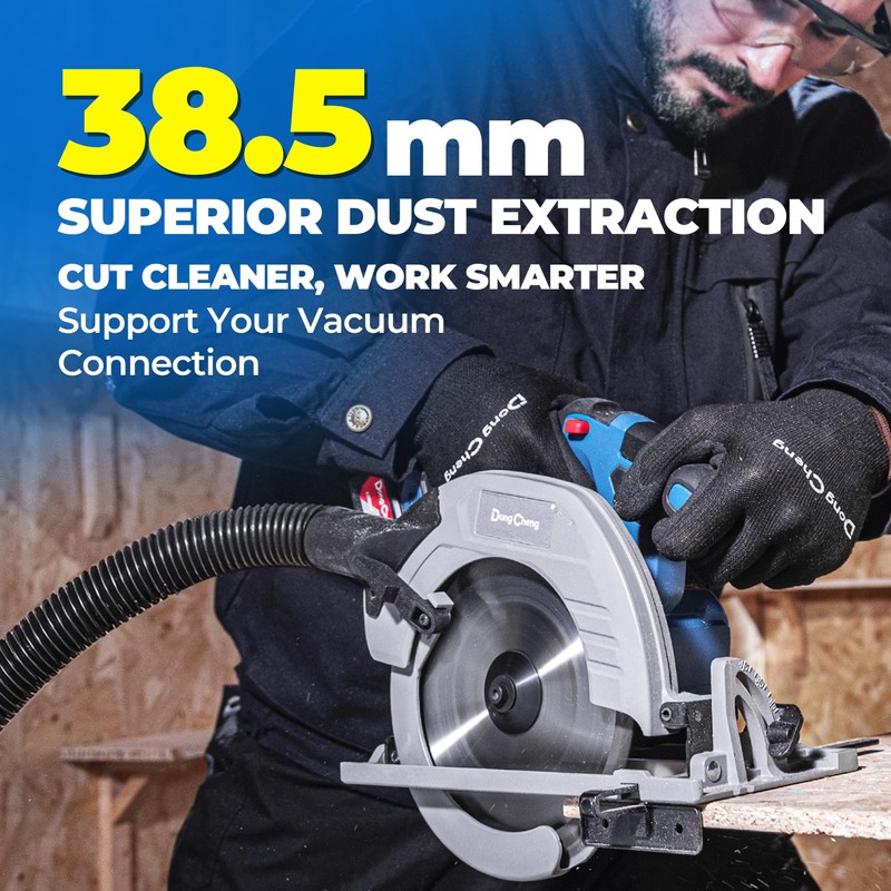 Dong Cheng Cordless Circular Saw 7-1/4-Inch 850W, Cutting Depth 65mm,