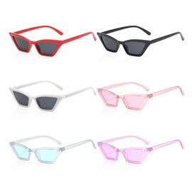 CWPFVQA Pack of 6 Sunglasses for Women, Cat Eye Glasses, Fashion Sunglasses, Retro Sunglasses, Women's Accessories, Party Glasses, red