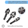 Hocansen 3-Piece Drill Bit with Countersink Hexagonal 5 Flutes Countersink