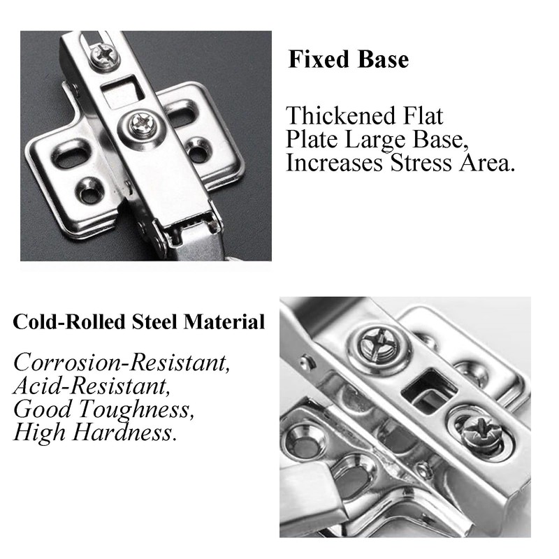 JVHLOV 6 Kitchen Cupboard Hinges, Soft Close Cabinet Hinges, 110