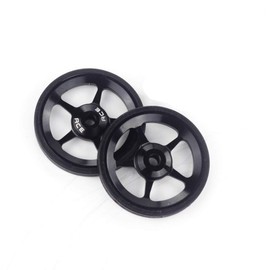 2pcs ACE Alloy Easy Wheels Easywheel & Titanium Bolts for Brompton Folding Bike Dino Kiddo(Black