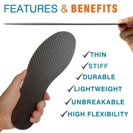 Carbon Fiber Insole, Rigid Insert for Foot Arthritis,Mortons Toe,Turf Toe,Hallux Limitus,Hallux Rigidus,Length 27.0cm(Fit Men Size 10.5/Women 11.5)