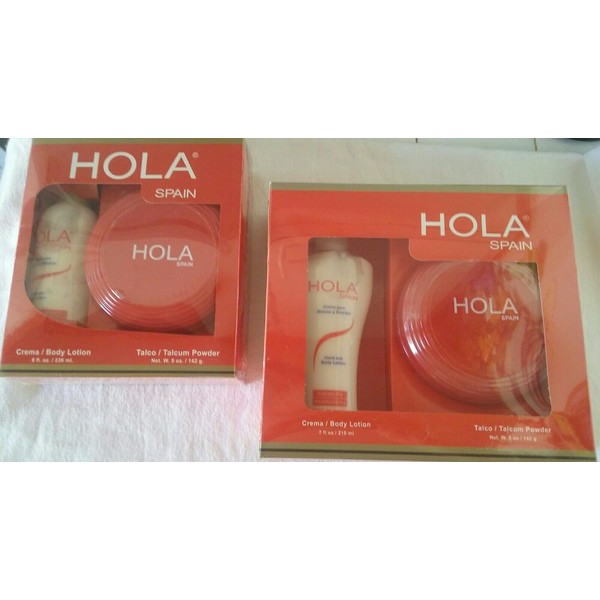 Hola Spain Gift Set Cream Body Lotion And Talcum Powder.(RED).