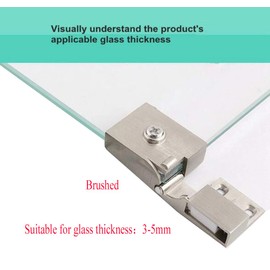 1 Pair/Glass Door Hinge Wine Cabinet Wine Cabinet Display Cabinet Embedded Side Mounted Glass Door Hinge Brushed Nickel