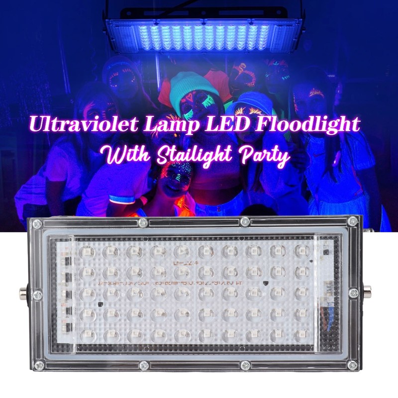 50W LED Black Light IP65 Waterproof 395‑400nm UV Floodlight Party