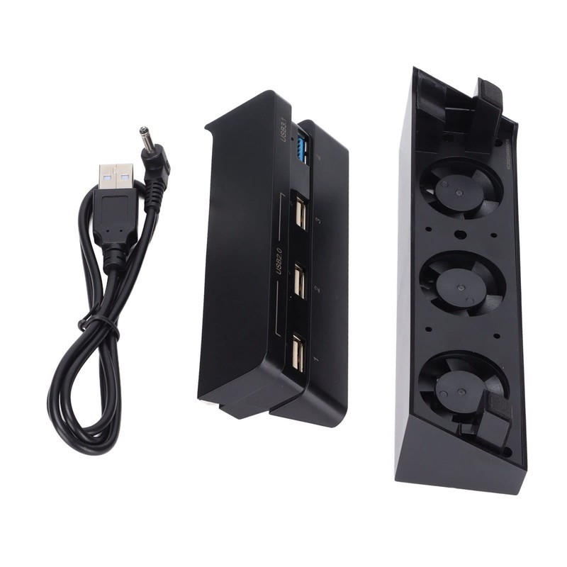 Bewinner Slim Game Console Cooling Fan and USB Hub Combo,