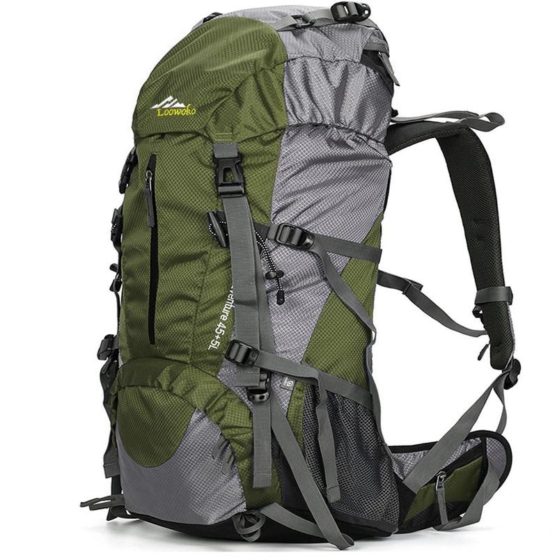 Loowoko 50L Hiking Backpack with Rain Cover - Lightweight &