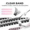 Lash Clusters GOSEEK A02 Clear Band 144 Cluster Lashes Mixed