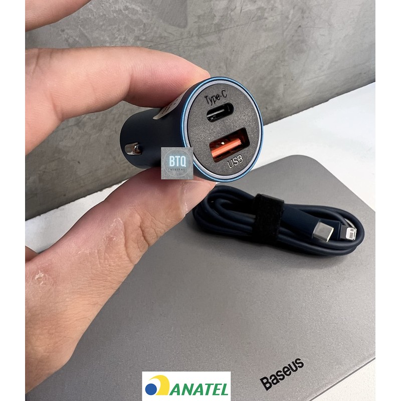 Baseus Golden Contactor Pro Lightning Car Charger Set Blue