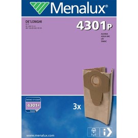 Menalux 4301 P 3x Vacuum Cleaner Bags for Alaska and De'Longhi