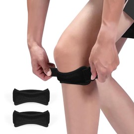 Rodillera Deportiva 2 Piezas, Cinta Rotuliana y Soporte para Rodilla, Accesorios para Correr, Protege Rodillas en Running, Saltos, Fitness, Menisco y Tendinitis