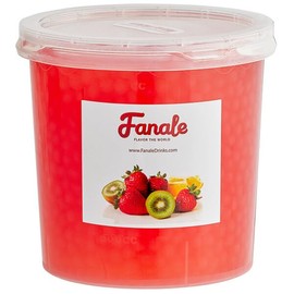 Fanale Popping Boba Pearls for Bubble Tea - 7 pound (Pack of 4) | Strawberry | Bursting Boba Pearls Bubble | Fruit Juice Flavor for Shakes, Dessert, Smoothie | FPB001-CS