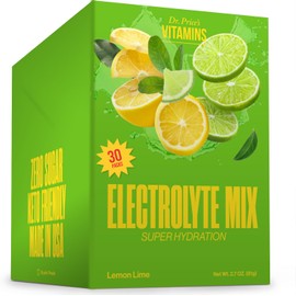 Dr. Price’s Electrolyte Mix | Sugar-Free Hydration Powder with 72+ Trace Minerals | No Sugar, Fast-Dissolving Electrolytes Powder Packets | Lemon-Lime (30 Packs)