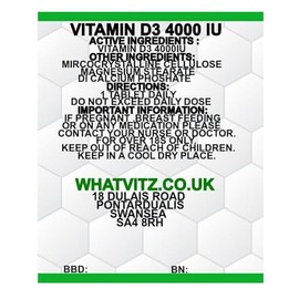 Vitamin D3 4000IU HIGH Strength 120 Tablets