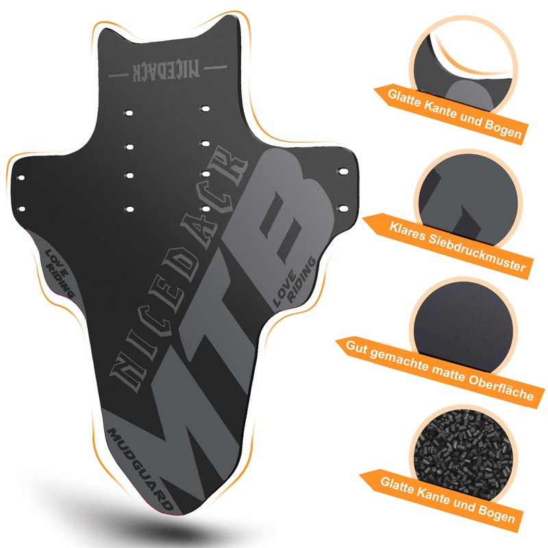 NICEDACK Mudguard Mountain Bike, Pack of 2 Mudguard Fit 20