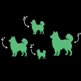 Gerberian Shepsky Dog Silhouette Glow in The Dark Sticker Decal for Phone Tablet Laptop Car Truck Window | 4" Sticker | Green