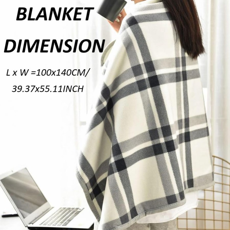 Fleece Wearable Blanket with Buttons - Comfy Poncho Throw Flannel