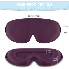 IEOVIEE Antifaz para Dormir para Mujer y Hombre, Diseño Ergonomico 3D para Las Pestañas y Los Movimientos Oculares, Máscara para Dormir Transpirable y Bloqueadora de Luz,Morado