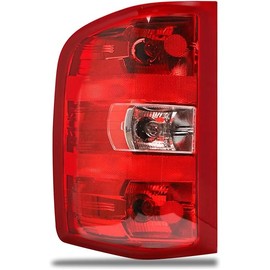 Tail Light Assembly Compatible With 2007-2013 Chevy Silverado 1500 2500HD 3500HD GMC Sierra 2500 HD 3500 HD (Red Border, Left Driver Side)