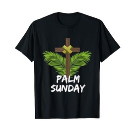 Palm Sunday Cross Easter Christian Jesus Church Palm Leaves T-Shirt