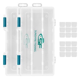 SF 4PCS Tackle Box 3600 Plastic Tackle Trays Fishing Tackle Box Storage Organizer with Removable Dividers Lure Boxes Terminal Tackle Storage Yellow