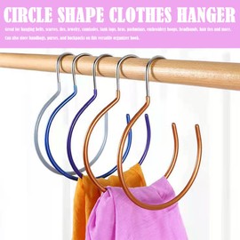 3 PCS Belt Rings Tie Holder Circle Shape Clothes Hanger Tie Holders with Hooks Scarf Ring Hanger Belt Rack for Bath Towel Wardrobe Ties Scarves Belt Handbags