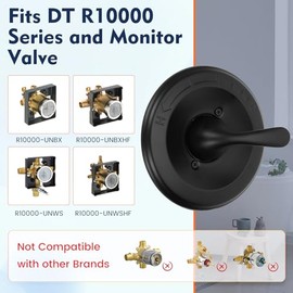 Replacement for delta Classic 13/14 Series Single-Function Shower Valve Trim Kit, T13020-BL Matte Black Shower Handle Set, Fit R10000 Series Shower Valve(Catridge and Valve Not Included)