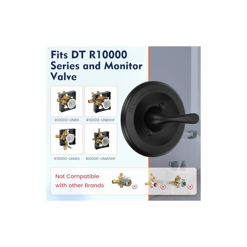 Replacement for delta Classic 13/14 Series Single-Function Shower Valve Trim