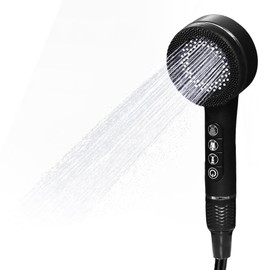 Handheld Shower Head, High Pressure 3 Mode Shower Head with Filter, Built-in Power Wash, for Hard Water - Removes Chlorine - Reduces Dry Itchy Skin, Black