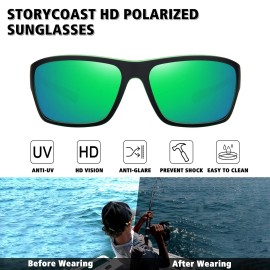 Storycoast Polarized Sports Sunglasses for Men Women Unbreakable Frame Cycling Fishing Driv