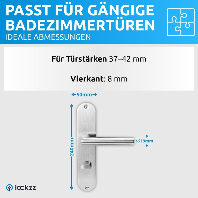 lockzz Door Handle Set Nuremberg Stainless Steel Matt Brushed -